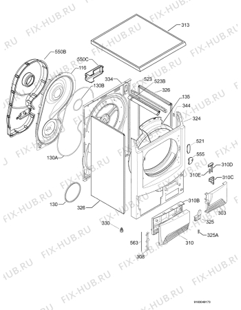 Взрыв-схема сушильной машины Aeg Electrolux T59870 - Схема узла Housing 001